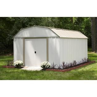 Lexington 10 ft. x 14 ft. Steel Storage Shed (10 x 14 ft.3,0 x 4,0 m) In Taupe / Eggshell