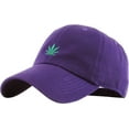 thumbnail image 1 of Marijuana Leaf Purple Dad Hat Baseball Cap Polo Style Adjustable Cannabis Weed Kush Pot Green 420 Grass Retro Ganja Stoner Hemp, 1 of 4