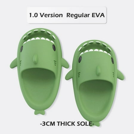 

QWZNDZGR 2022 New Summer Slippers Lovely Shark Shape Slides Outdoor Women Kids Children Flip Flops Men Couples Cartoon EVA Shark Slippers