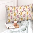 thumbnail image 4 of Sikiie Yellow Pueple Rabbit Pillow Covers, Throw Pillow Case Cushion Covers,Cushion for Bedroom,Couch,Home-16"x24", 4 of 6