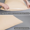 thumbnail image 4 of 100% Egyptian Cotton Pillow Protectors Set of 2, 600 Thread Count Standard Size Bed Pillow Cases with Zipper, Sateen Weave Cooling Pillow Cases Quiet and Breathable Easy Care (2PCS, Standard, Beige), 4 of 7