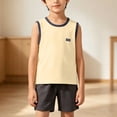thumbnail image 3 of Cethrio Boys Cotton Pajama Sets, Summer Sleeveless 2 PC Soft Kids Clothing Sets Yellow Size 12-13 T, 3 of 5