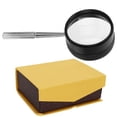 thumbnail image 1 of Magnifying Glass, Alloy Small Size Magnifier Glass Portable Comfortable Grip 50Mm with Storage Box for Soldering Inspection for Coins Jewelry Exploring, 1 of 7