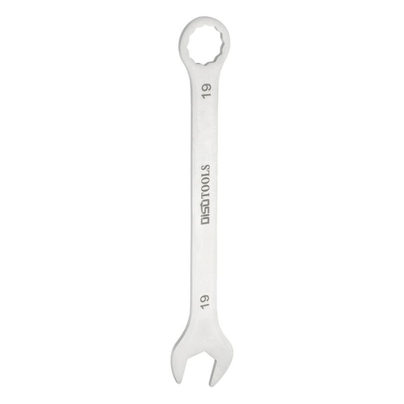 Uxcell Thin Combination Wrench Metric 19mm 6-Point Ended Box 15 Degree Offset Open End Stainless Steel