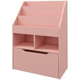 thumbnail image 1 of HOMCOM Kids Bookcase with Storage Drawer for Books, Reading Nook, for Classroom, Bedroom, Playroom, Pink, 1 of 7