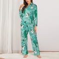 thumbnail image 2 of Balery Alapaca in Boho Conjunto de Pijama con Estampado para Mujer, Conjunto de Dos Piezas con Manga Larga, Ropa de Dormir Suave con Bolsillos, Pijamas Cómodos-XX-Large, 2 of 7