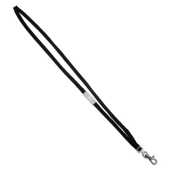 Deluxe Safety Lanyards Lobster Claw Hook Style, 36" Long, Black, 24/Box