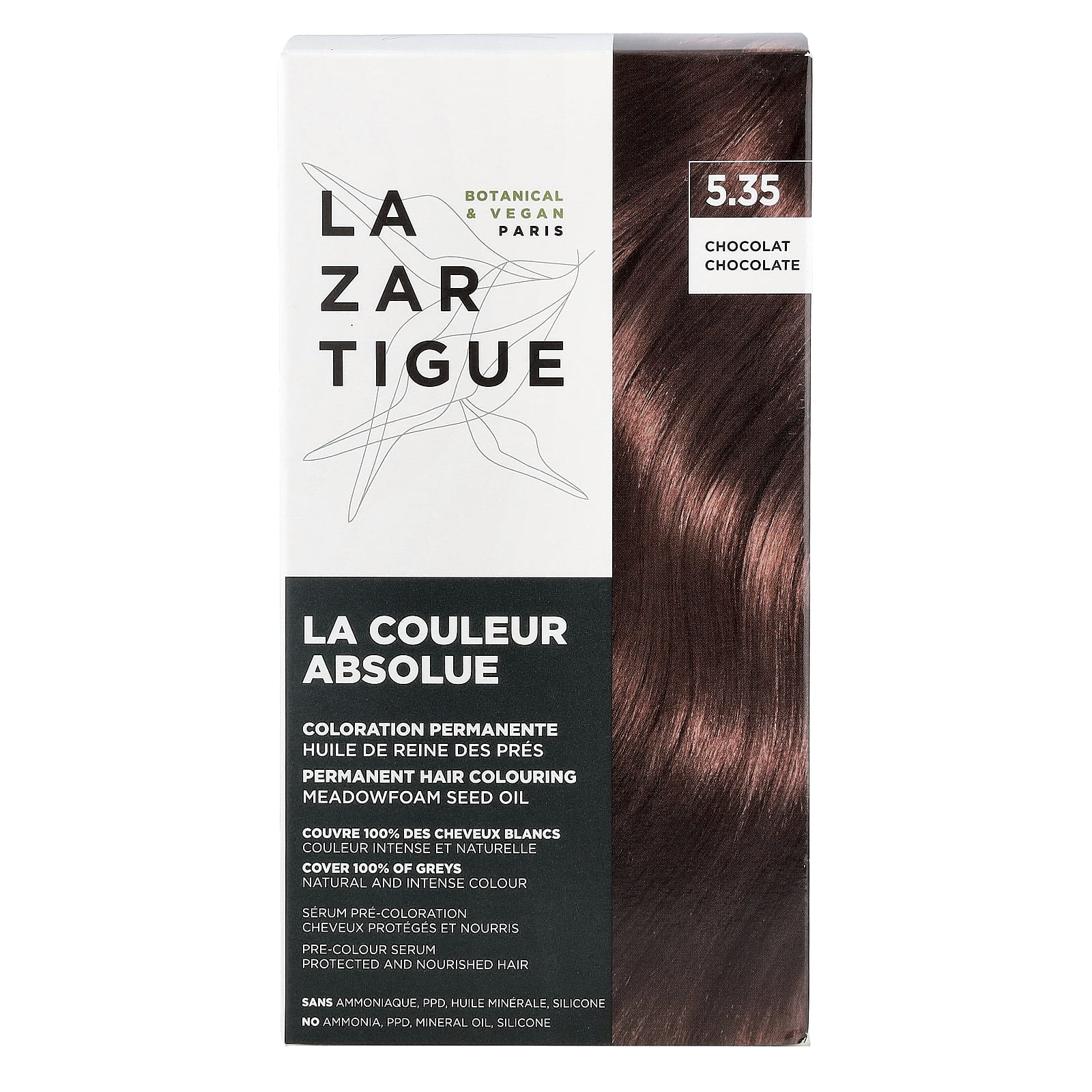 Lazartigue Permanent Hair Color, 5.35 Chocolate, 1 Application