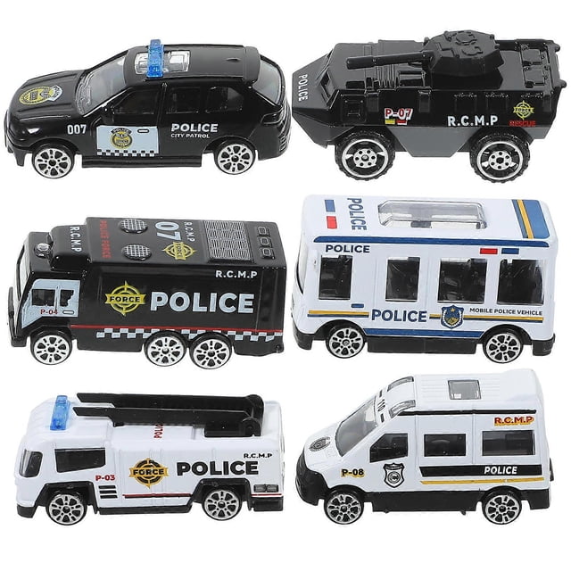 Pull Back Car Toy Police Car Set for Inertia Control 6Pcs Assorted Models