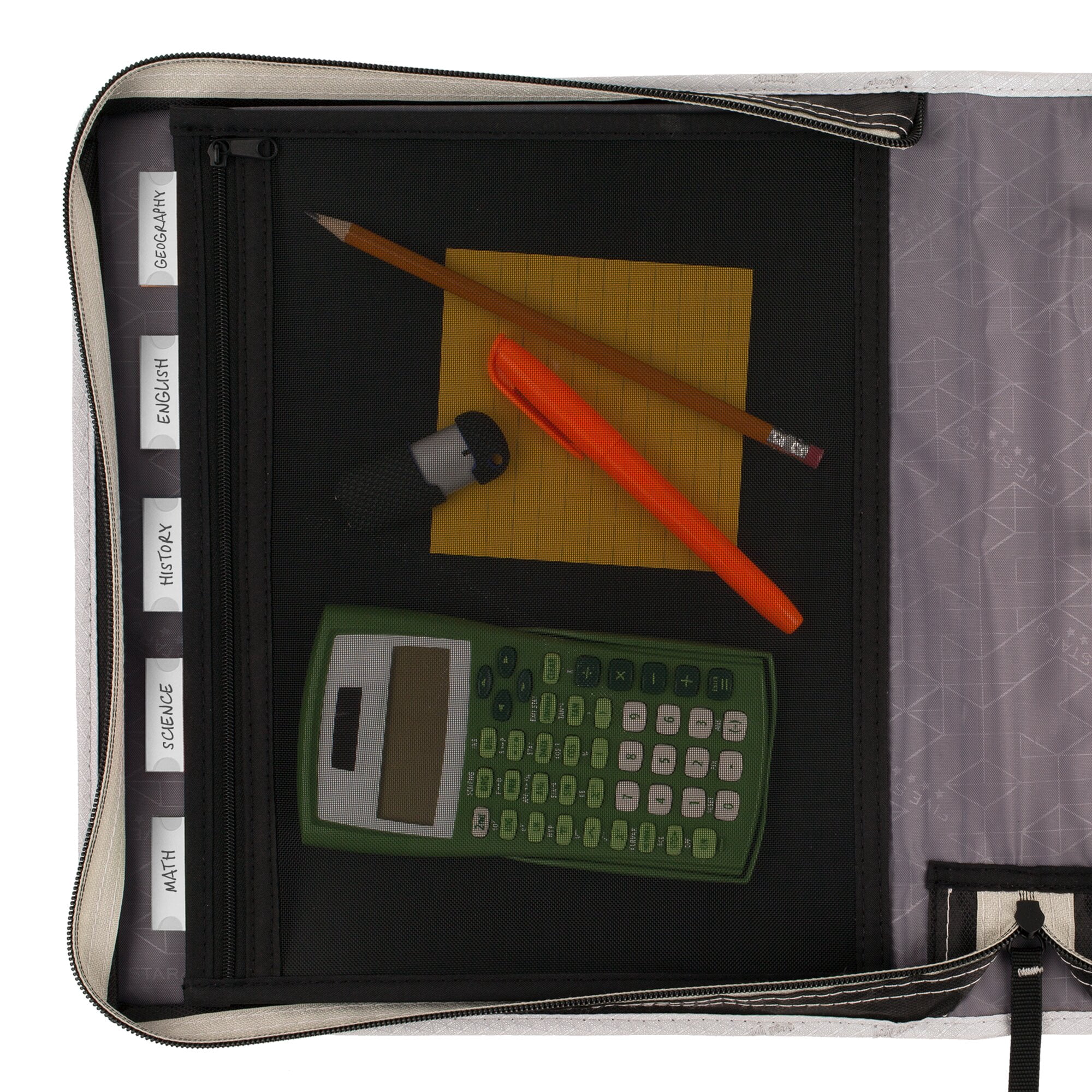 Five Star 2" 3-Ring Zipper Binders Black/Gray (29052IT8)