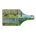 thumbnail image 2 of Landscape Cutting Board, Pathway in Woodland Birch Tree Jungle in the Fall Winter Spring Summer Season, Tempered Glass Cutting and Serving Board, Wine Bottle Shape, Green White, by Ambesonne, 2 of 5