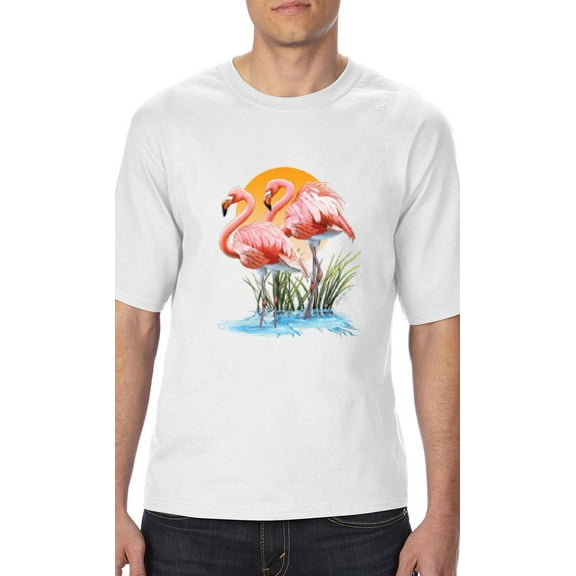 Normal is Boring - Big Men's T-Shirt, up to Tall Size 3XLT - Flamingo