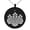 Black, variant on Stainless Steel Toyotomi Samurai Crest Engraved Small Medallion Circle Charm Pendant Necklace