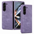 thumbnail image 2 of SaniMore for Samsung Galaxy Z Fold 5 5 (7.6" 2023) Case, Wireless Charging Built-in Tempered Film Protector, Slim Lihtweight Hinge Protection Shockproof Anti-drop Shell, Purple, 2 of 11