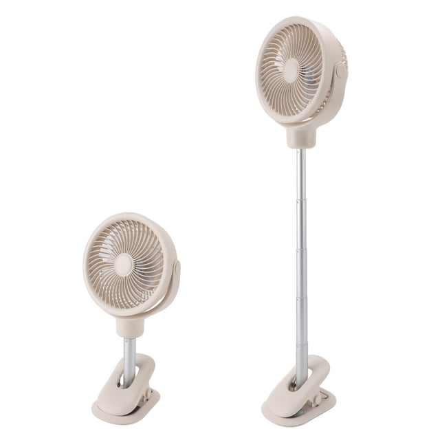 Ventilador De Soporte Pequeño, Ventilador De Escritorio Oscilando 5 Sección Telescópica 4 Velocidades De Viento Para Acampar