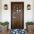 thumbnail image 5 of Front Door Mat Indoor Outdoor Outside Entrance - 16*24in Washable Lilies Flowers Navy Blue Thin Bathroom Rugs Fit Under Door, Bath Rugs for Bathroom, Kitchen Rugs Mats for Floor, 5 of 6