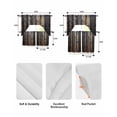 thumbnail image 5 of Black Brown Plank Swag Curtains for Living Room/Bedroom Windows, Vintage Chic Wooden Grain Kitchen Curtains and Valances Set 36 Inch Length, Light Filtering Swags Valance Curtain Panels, 5 of 5