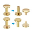 thumbnail image 4 of 25 Sets Chicago Screws, M4x10mm Brass Chicago Screw Slotted Binding Post Screw Rivets for Leather Belt, 4 of 6