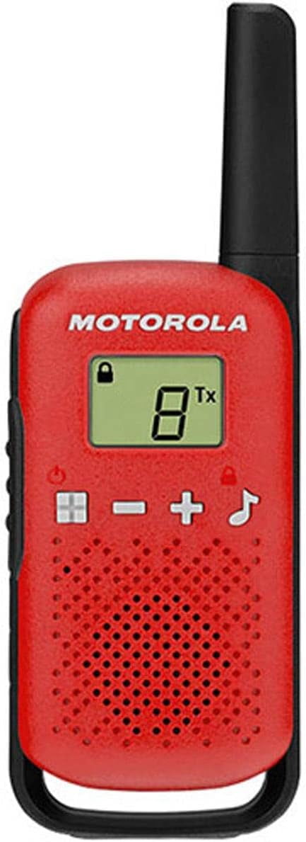 Motorola Solutions T110 Two-Way Radio Red W/Black Alkaline Two-Pack