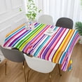 thumbnail image 4 of SKYSONIC Rectangle Table Cloth Colorful Striped Tablecloth Waterproof Anti-Shrink Soft and Wrinkle Resistant Decorative Fabric Table Cover for Outdoor Picnic/Kitchen Dining 54x54In, 4 of 7