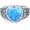 Blue Opal, variant on 10MM Heart Cut Vintage Opal Statement Ring 925 Sterling Silver Heart Shaped White/Black/Blue Opal Filigree Ring for Women Size 4-12