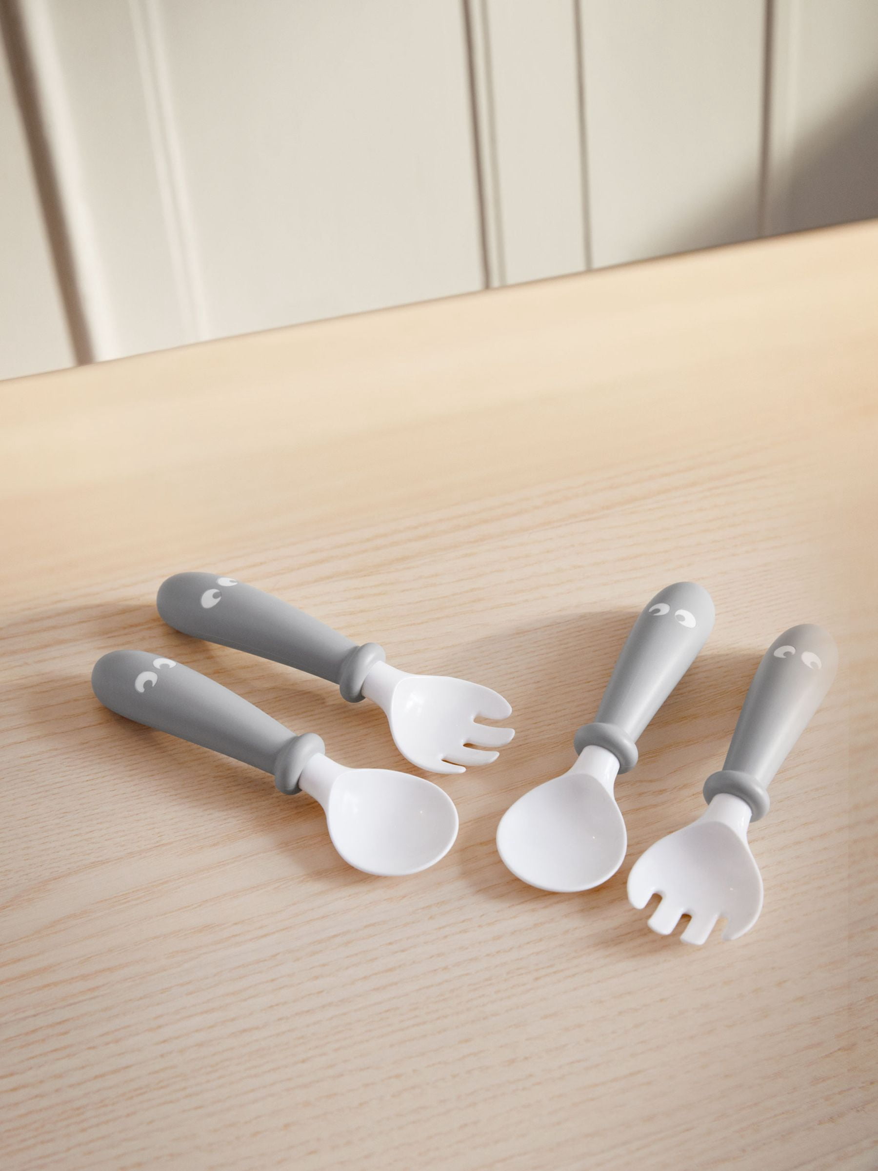 BabyBjorn 2-Piece Gray Baby Spoon & Fork