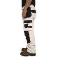 thumbnail image 2 of JuicyTrendz Men's Heavy Duty Painter Pants – Utility Cordura Knee Workwear Trousers for Construction with Multiple Pockets White W40 x 34L, 2 of 7