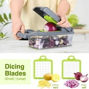 Hwawhin 13 in 1 Vegetable Chopper, Multifunctional Food Chopper with Container, 8 Blade food processor with Onion Chopper, Slicer, Dicer for Potato, Carrot, Salad Chopper, Home & Kitchen Gadgets