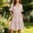 Brown, variant on Full Length Dress Long Dress Summer 2026 Striped Print V Neck Pleated Regular Fit Women Sundress with Pockets for Moms Daily and Casual S-3XL