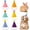 Multicolor 6 Pcs, variant on Mini Pompom Party Hats for Pets and Dolls | Felt Cone Hats, Fluffy Pom Pom Toppers, Adjustable Elastic Straps, Stuffed Animal Accessories, Dog and Cat Birthday Props, Pack of 6