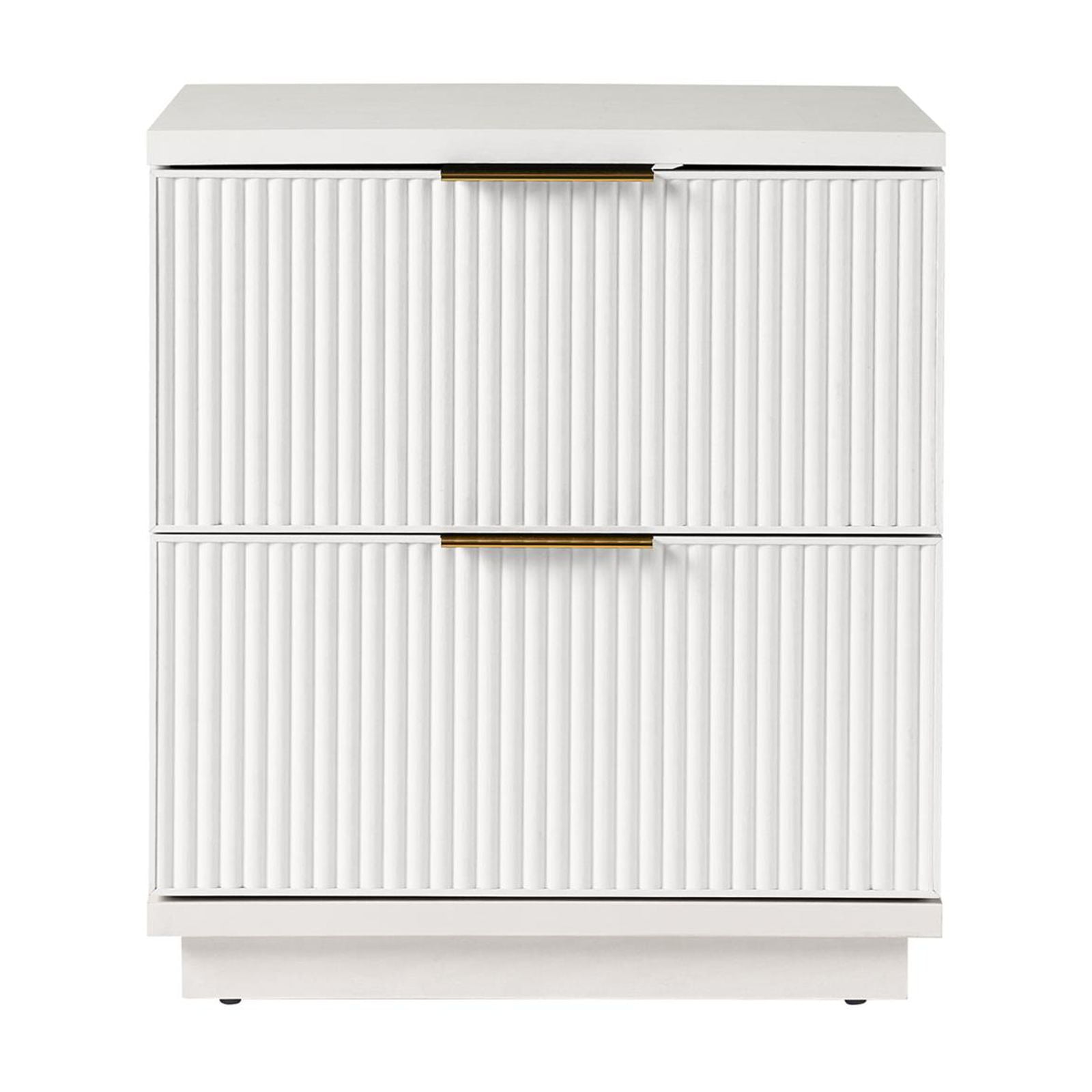 Better Homes & Gardens Lillian Fluted 2-Drawer Nightstand with USB, White Finish
