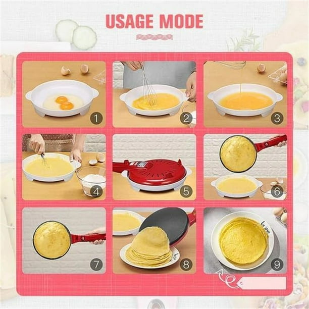 Crêpière électrique avec Poignée, Poêle à Crêpes Antiadhésive de 8 Pouces, Contrôle Automatique de la Température, Crêpière pour Omelettes, œufs de Petit Déjeuner Rapide avec Crêpière électrique avec Poignée, Poêle à Crêpes Antiadhésive de 8 Pouces, Contrôle Automatique de la Température, Crêpière pour Omelettes, œufs de Petit Déjeuner Rapide avec