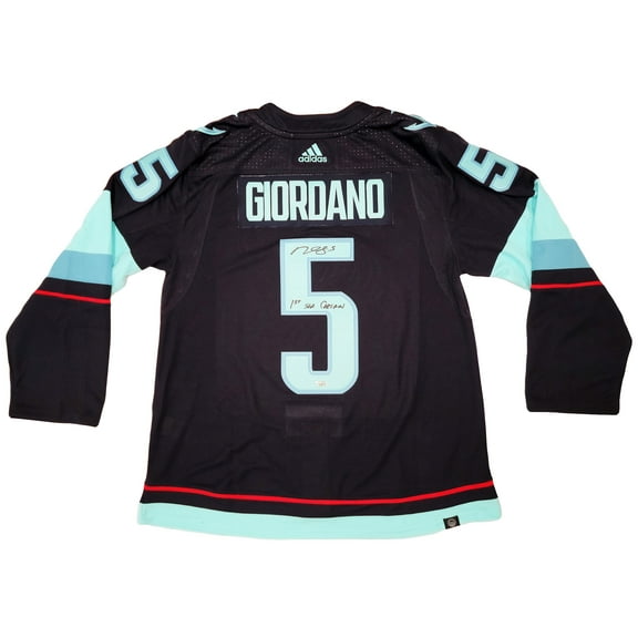 Seattle Kraken Mark Giordano Autographed Navy Adidas Authentic Jersey Size 54 Inaugural Season & Captain Patch "1st Sea Captain" Fanatics Holo 202336