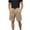 Khaki, variant on Summer Mens Shorts Solid Color Casual Pants Five Points Adjustable Shorts Beach Vacation With Pockets