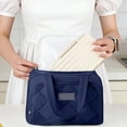 thumbnail image 4 of Portable Insulated Lunch Bag, Compact Large Capacity Cooler Tote, Nylon Thermal Container With Zippered Storage, Heat Retention Foil Lining, Lightweight Design, Picnic And Daily Use Bag, 4 of 6