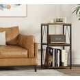 thumbnail image 4 of 3-Tier Record Player Stand with Vinyl Record Storage, Turntable Stand Record Shelf Display Table for Album, Turntable Holder, End Table for Bedroom, Living Room, Black, 4 of 12