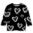 thumbnail image 4 of Xdegoge Girls Valentines Shirt 3/4 Sleeve Crew Neck Pullover Tops Toddler Heart Printed Fashion Tops Y2K Streetwear Tee Shirts, 4 of 5