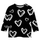 thumbnail image 4 of Blusas y camisas de cuello redondo y manga larga para niños, blusas/camisas de poliéster con estampado de corazones, mangas 3/4 y cuello redondo, elegantes e informales., 4 of 5