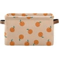 thumbnail image 2 of Storage Basket Orange Gingham Foldable Canvas Laundry Baskets Bin Waterproof Inner Layer with Sturdy Handles for Toy Nursery Blanket Clothes 2 Pack, 2 of 7