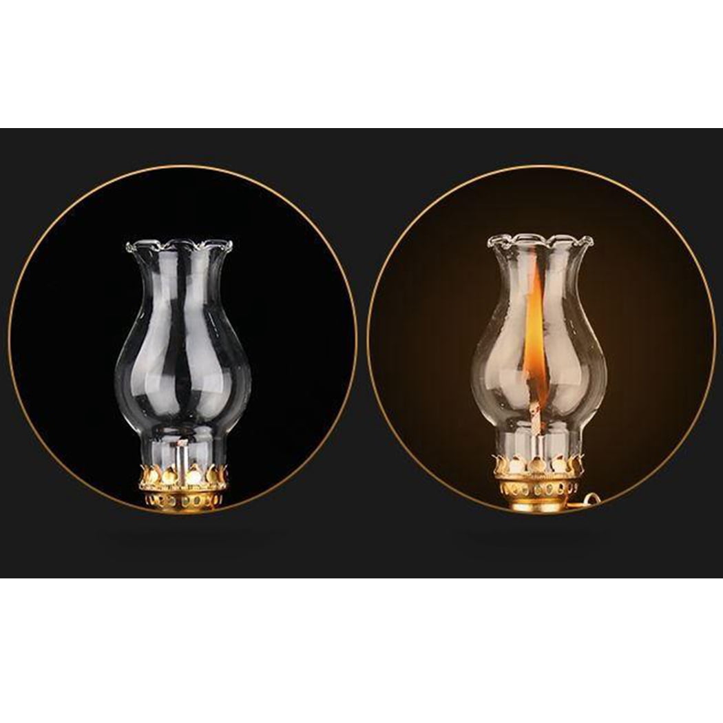2PCS Glass Oil Lamps for Indoor Use Vintage Kerosene Lamp Oil Lantern Kerosene Lantern with 2 Wicks