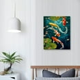 thumbnail image 3 of JEUXUS Wall Art Picture HD Print Chinese Abstract Nine Koi Fish Landscape On Canvas Poster Modern Decor, 3 of 4