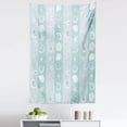 thumbnail image 1 of Nautical Tapestry, Marine Theme Sea Animals Fishes Shells on Striped Blue Background, Fabric Wall Hanging Decor for Bedroom Living Room Dorm, 5 Sizes, Pale Blue Pale Blue, by Ambesonne, 1 of 1