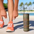 thumbnail image 2 of 20oz Boho Golden Ethnic Pattern Skinny Tumblers Stainless Steel Tumbler with Lid and Straw,Vacuum Insulated Double Wall Travel Tumbler Cups with Cleaning Brush for Coffee,Tea, 2 of 6