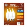 thumbnail image 4 of GE Relax 3-Pack 40 W Equivalent Dimmable Soft White Ca11 LED Light Fixture Light Bulb, 4 of 4
