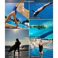 thumbnail image 6 of Women's Athletic Training Gradient Criss Cross Back One Piece Swimsuit Swimwear Bathing Suit, 6 of 7