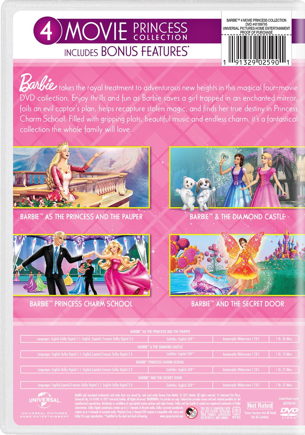 Barbie: 4-Movie Princess Collection (DVD) - Walmart.com