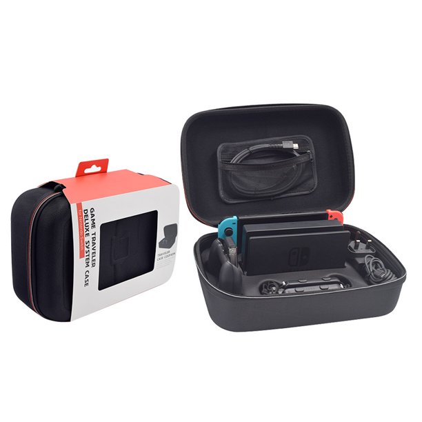 iVoler Estuche de almacenamiento de transporte para Nintendo Switch/Switch OLED Model, bolso de mensajero rígido de viaje portátil con forro suave para 18 juegos para consola Switch Pro Controller