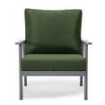 thumbnail image 2 of LeisureMod Walbrooke Modern 3-Piece Outdoor Set with Grey Aluminum Frame and Removable Cushions Loveseat and Armchairs for Patio and Backyard Garden, Green, 2 of 18