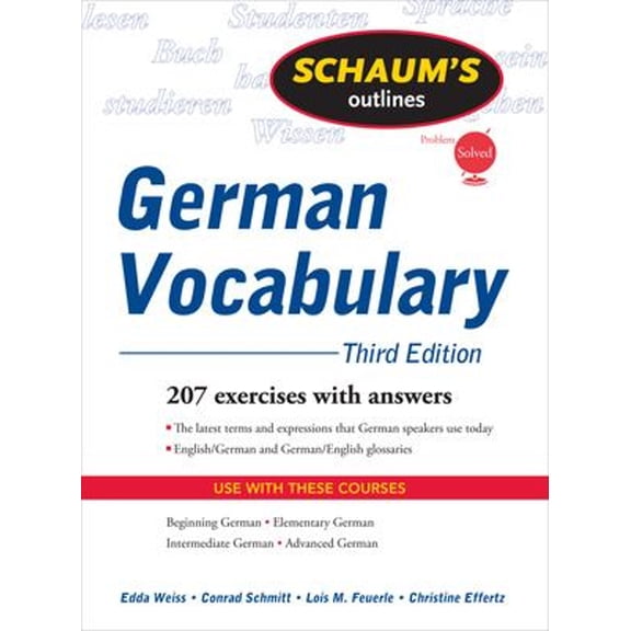 Pre-Owned Schaum's Outline of German Vocabulary, 3ed