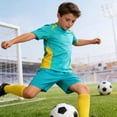 thumbnail image 2 of GiLiling Kids Soccer Uniform Set with Athletic Jersey, Shorts and Socks for Practice, Training and Team Sports Wear (Mint Green, 15-16 Years), 2 of 7